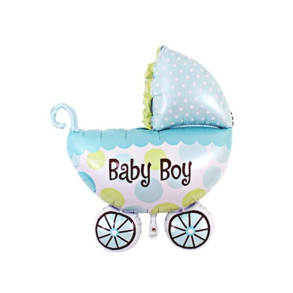 Baby Boy/Girl Cart Foil Balloon | Baby Cot Shaped Foil Balloon Pink